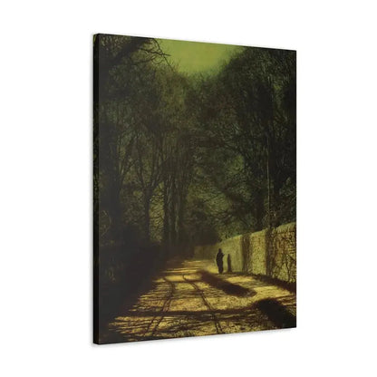 John Atkinson Grimshaw (1836-1893) Tree Shadows on the Park Wall, Roundhay Park, Leeds - Canvas Wall Art - The Sticker Space