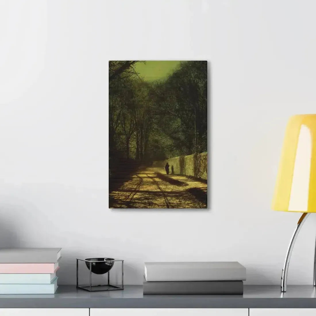 John Atkinson Grimshaw (1836-1893) Tree Shadows on the Park Wall, Roundhay Park, Leeds - Canvas Wall Art - The Sticker Space