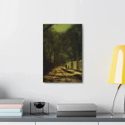 John Atkinson Grimshaw (1836-1893) Tree Shadows on the Park Wall, Roundhay Park, Leeds - Canvas Wall Art - The Sticker Space