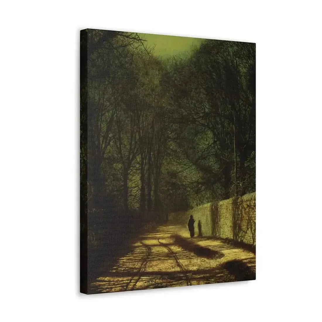 John Atkinson Grimshaw (1836-1893) Tree Shadows on the Park Wall, Roundhay Park, Leeds - Canvas Wall Art - The Sticker Space