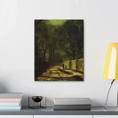 John Atkinson Grimshaw (1836-1893) Tree Shadows on the Park Wall, Roundhay Park, Leeds - Canvas Wall Art - The Sticker Space