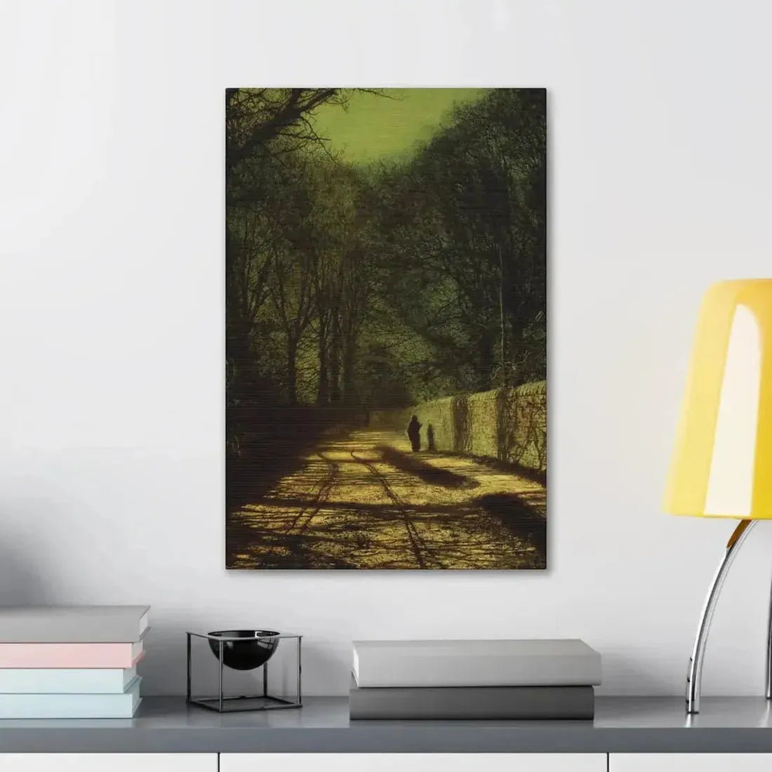 John Atkinson Grimshaw (1836-1893) Tree Shadows on the Park Wall, Roundhay Park, Leeds - Canvas Wall Art - The Sticker Space