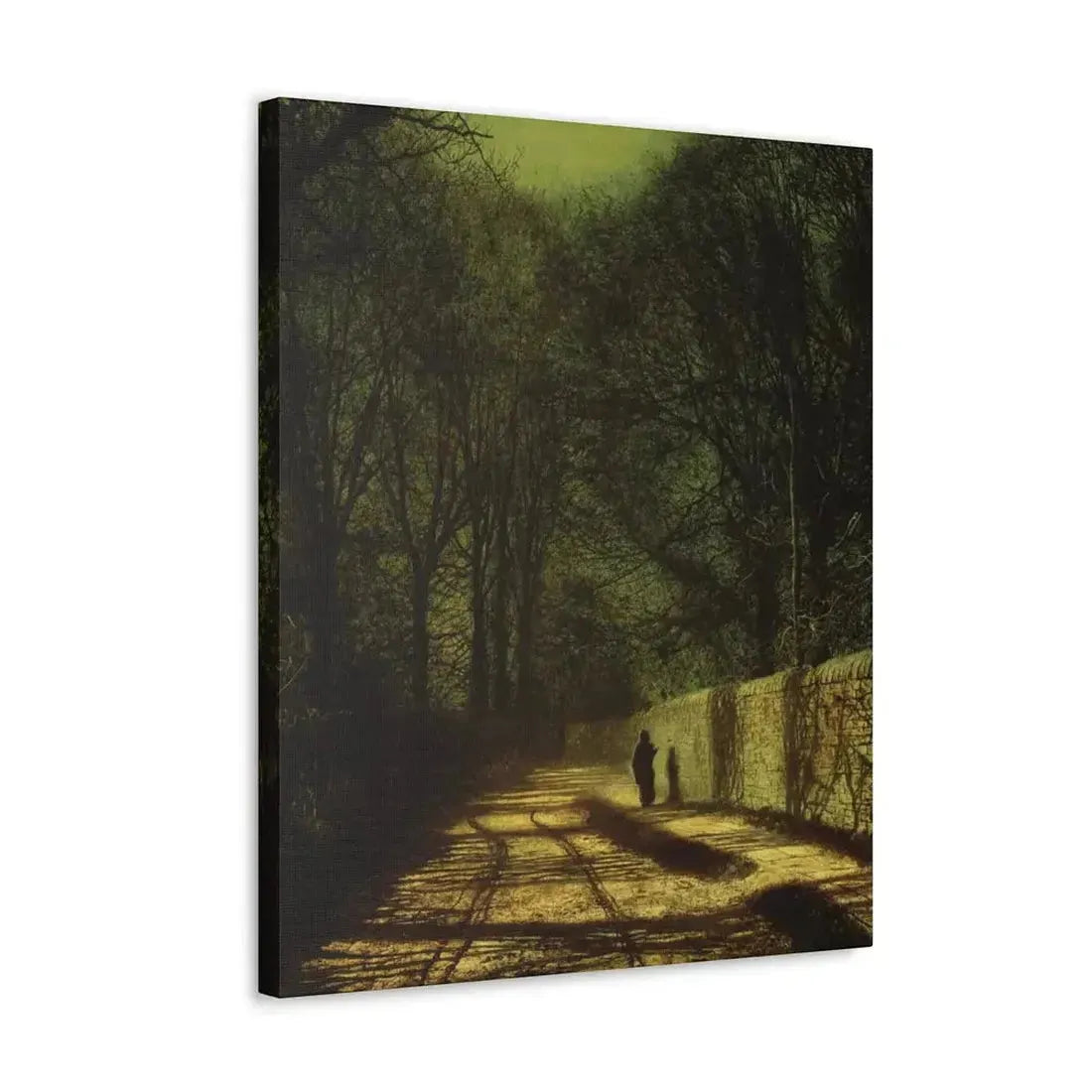 John Atkinson Grimshaw (1836-1893) Tree Shadows on the Park Wall, Roundhay Park, Leeds - Canvas Wall Art - The Sticker Space