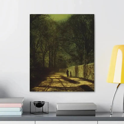 John Atkinson Grimshaw (1836-1893) Tree Shadows on the Park Wall, Roundhay Park, Leeds - Canvas Wall Art - The Sticker Space