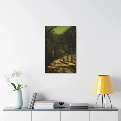John Atkinson Grimshaw (1836-1893) Tree Shadows on the Park Wall, Roundhay Park, Leeds - Canvas Wall Art - The Sticker Space