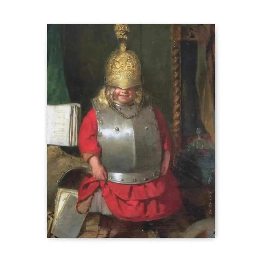 John Burr (1831-1893) The Little Soldier - 1859 - Canvas Wall Art 11″ x 14″ 1.25" - The Sticker Space
