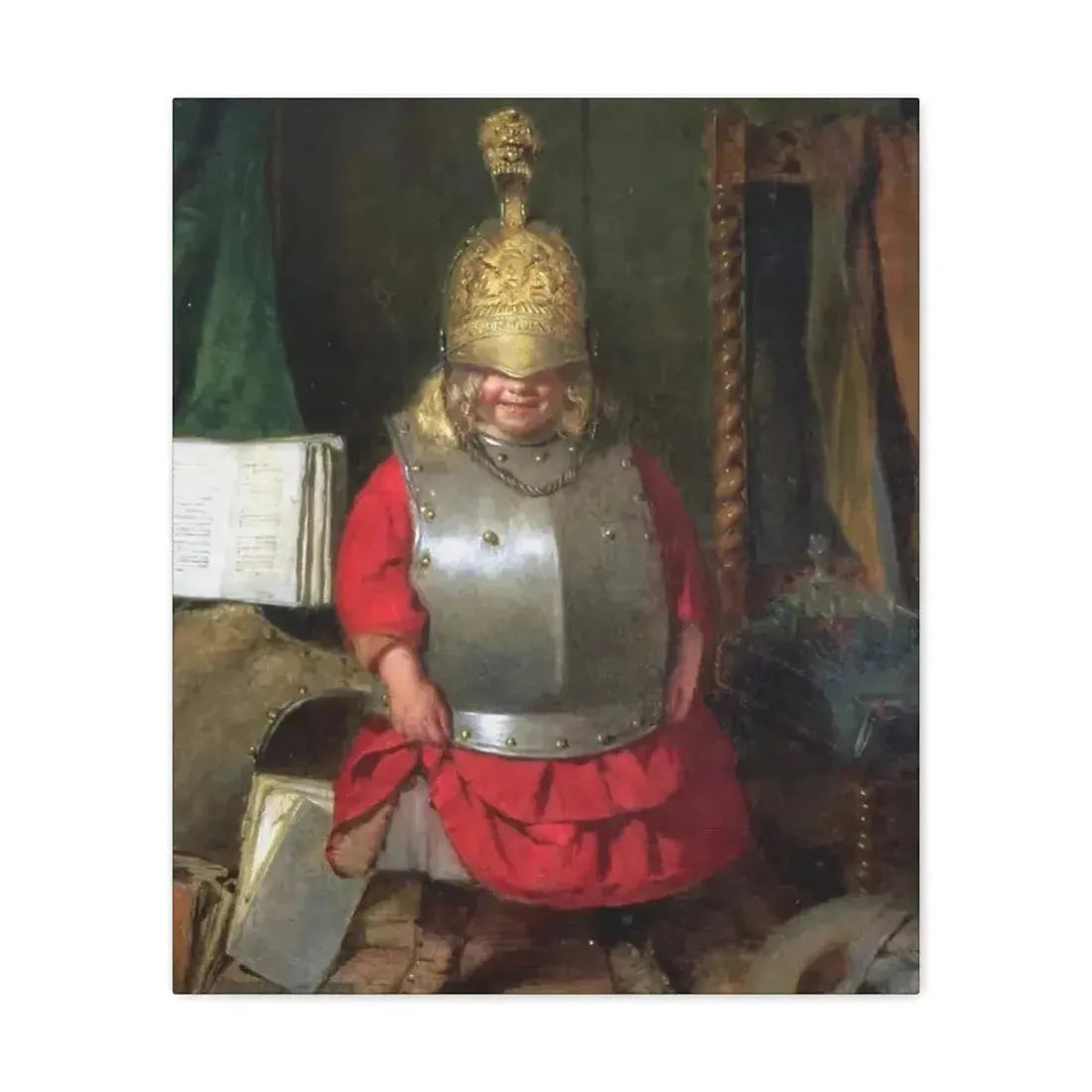 John Burr (1831-1893) The Little Soldier - 1859 - Canvas Wall Art 20″ x 24″ 1.25" - The Sticker Space