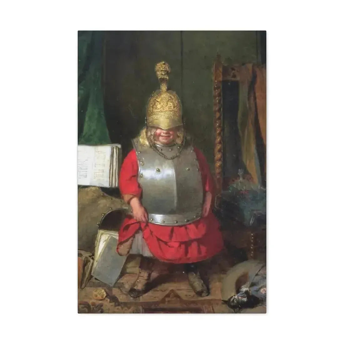 John Burr (1831-1893) The Little Soldier - 1859 - Canvas Wall Art 20″ x 30″ 1.25" - The Sticker Space