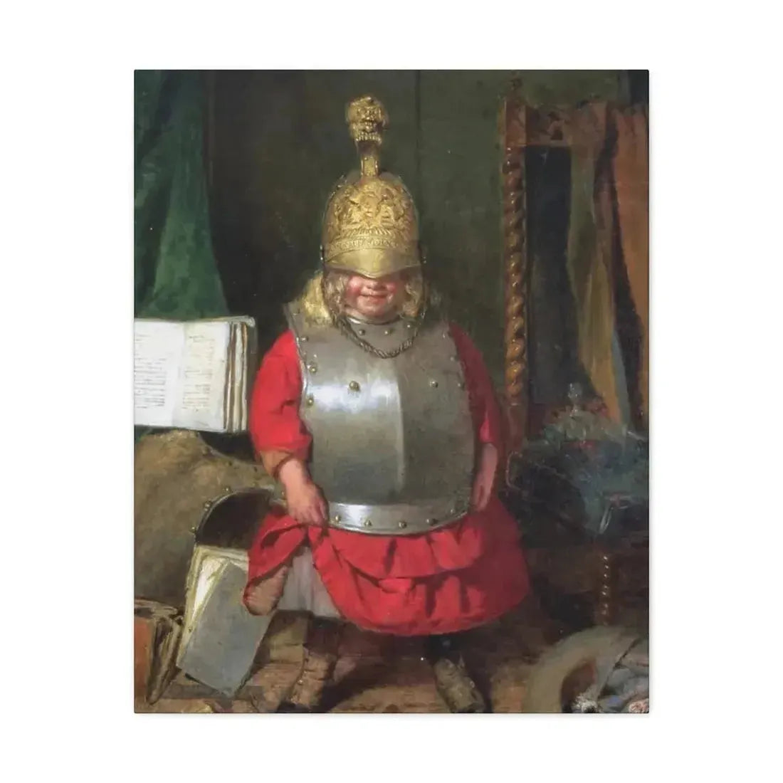 John Burr (1831-1893) The Little Soldier - 1859 - Canvas Wall Art 24″ x 30″ 1.25" - The Sticker Space