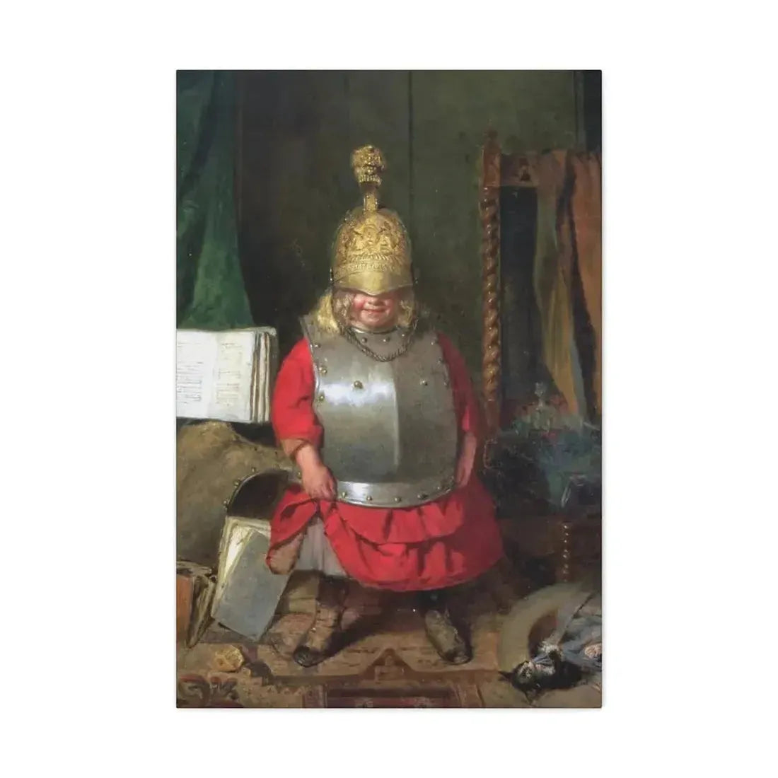 John Burr (1831-1893) The Little Soldier - 1859 - Canvas Wall Art 24″ x 36″ 1.25" - The Sticker Space