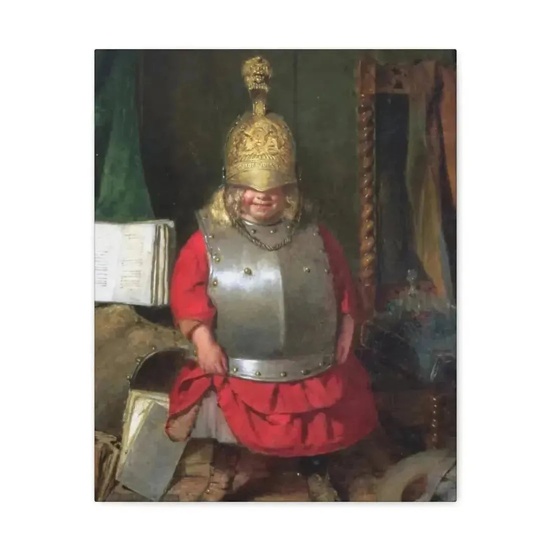 John Burr (1831-1893) The Little Soldier - 1859 - Canvas Wall Art - The Sticker Space
