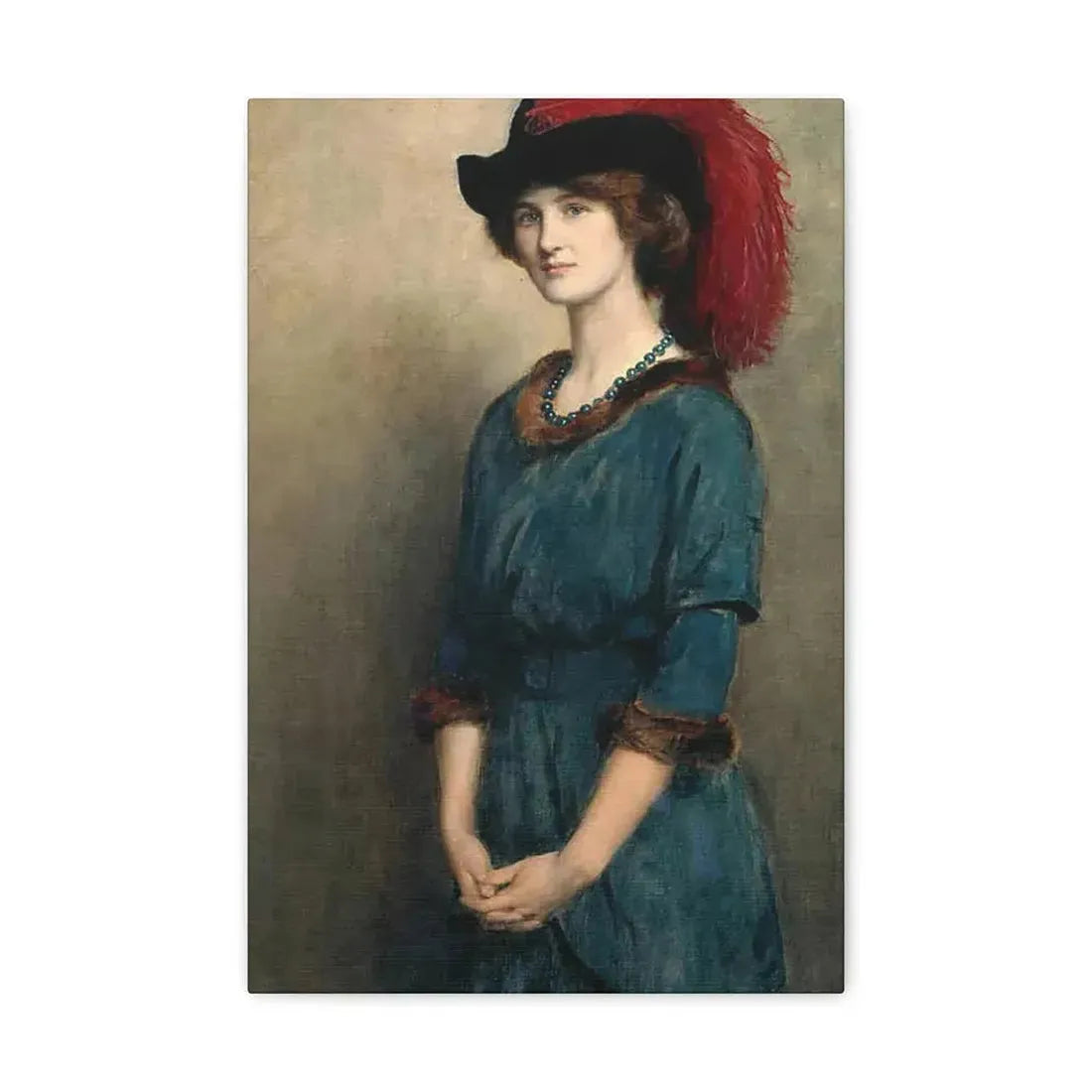 John Collier (1850-1934) Angela McInnes - 1914 - Canvas Wall Art 12" x 18" 1.25" - The Sticker Space