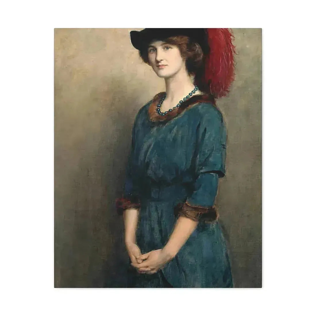 John Collier (1850-1934) Angela McInnes - 1914 - Canvas Wall Art 24″ x 30″ 1.25" - The Sticker Space