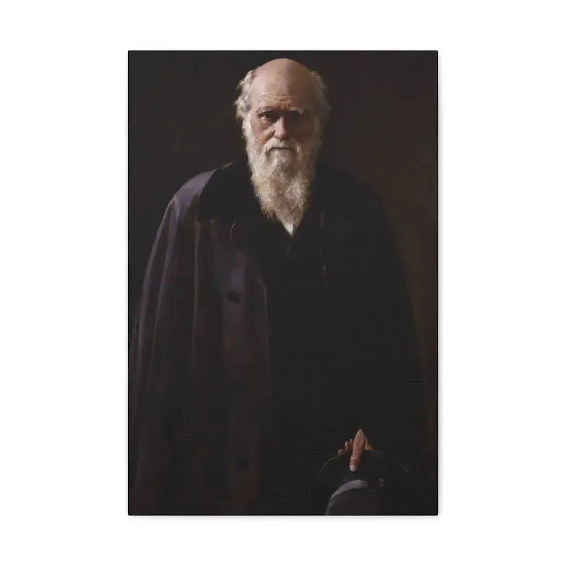 John Collier (1850-1934) Charles Robert Darwin - 1883 - Canvas Wall Art 16″ x 24″ 1.25" - The Sticker Space