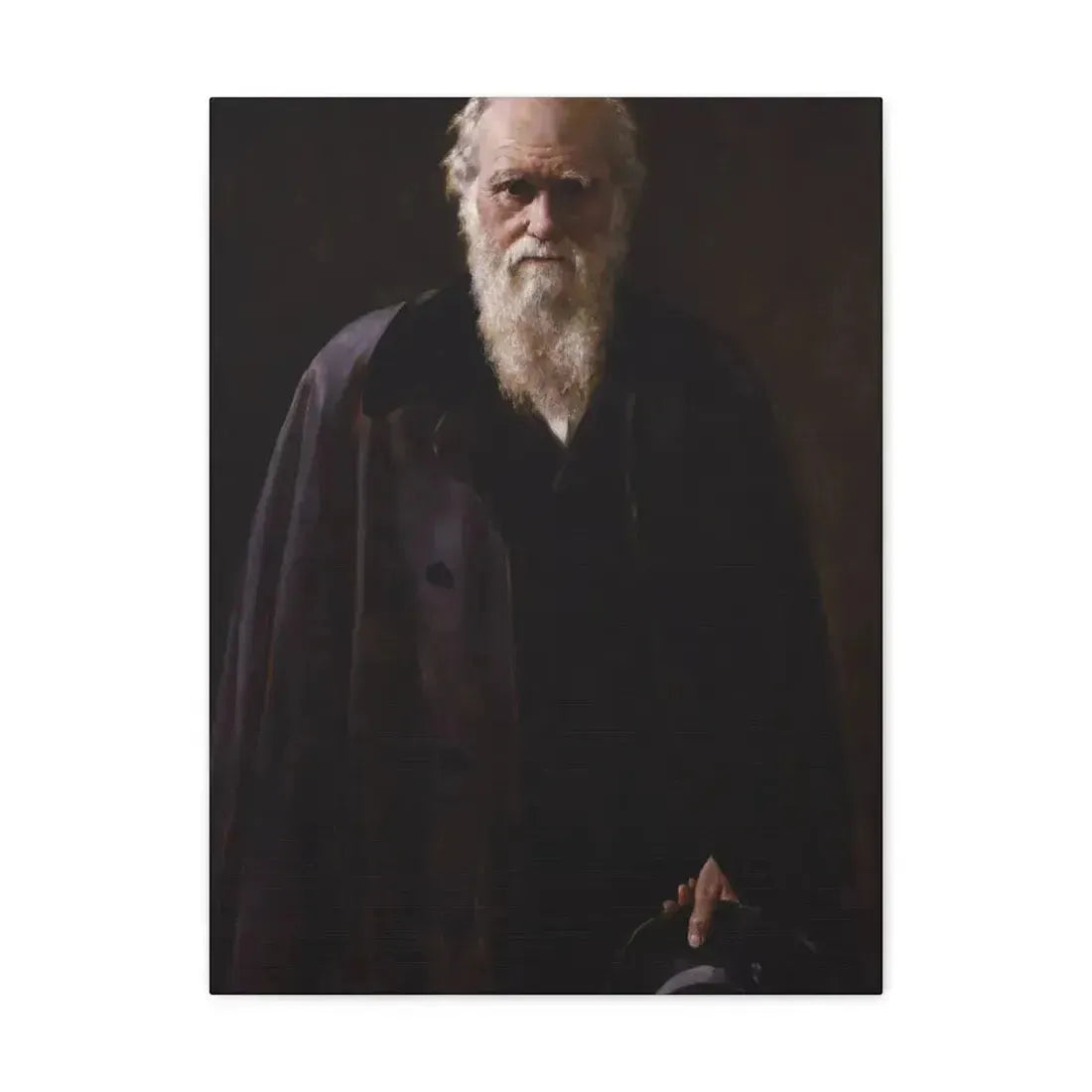 John Collier (1850-1934) Charles Robert Darwin - 1883 - Canvas Wall Art 18″ x 24″ 1.25" - The Sticker Space