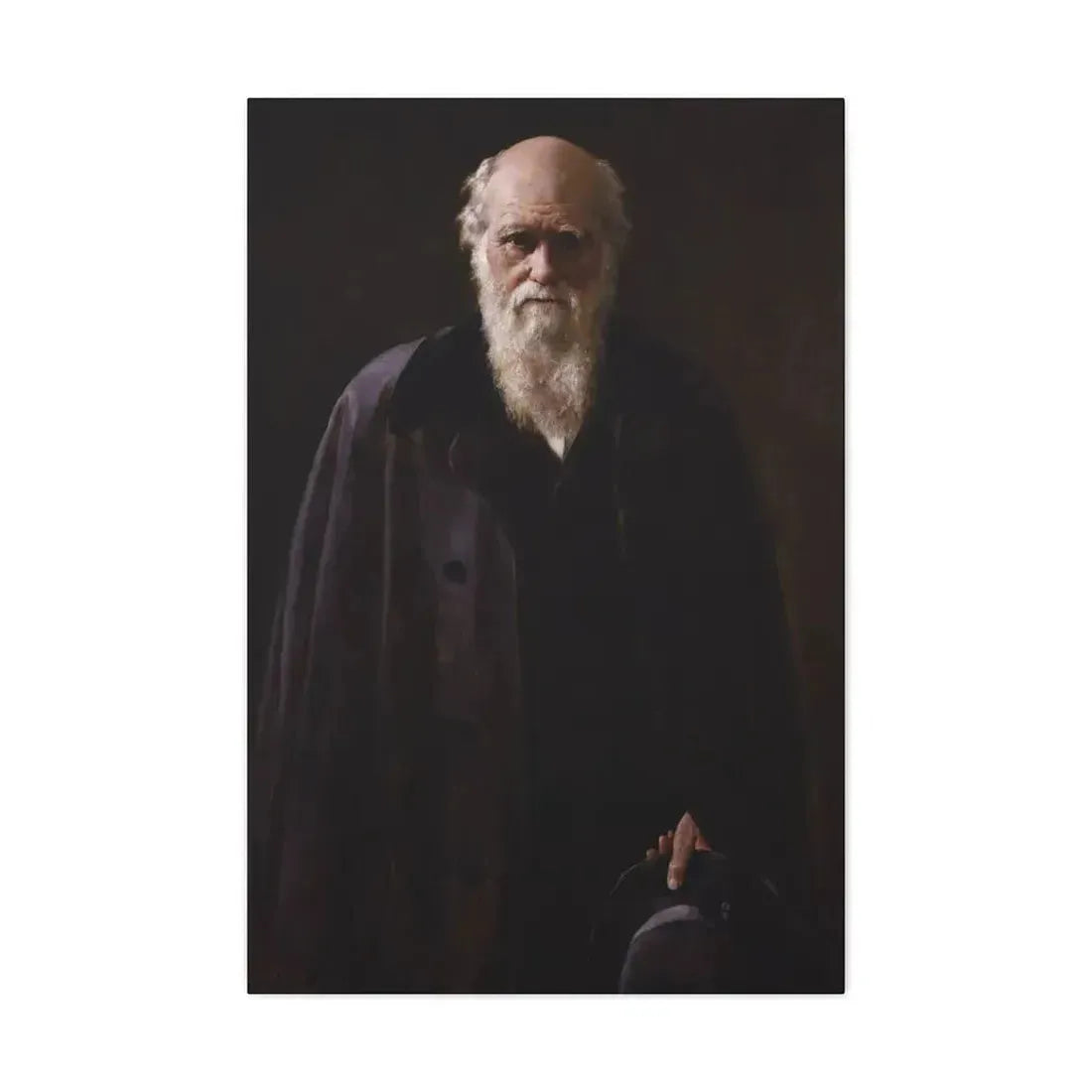 John Collier (1850-1934) Charles Robert Darwin - 1883 - Canvas Wall Art 24″ x 36″ 1.25" - The Sticker Space