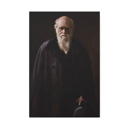 John Collier (1850-1934) Charles Robert Darwin - 1883 - Canvas Wall Art 24″ x 36″ 1.25" - The Sticker Space