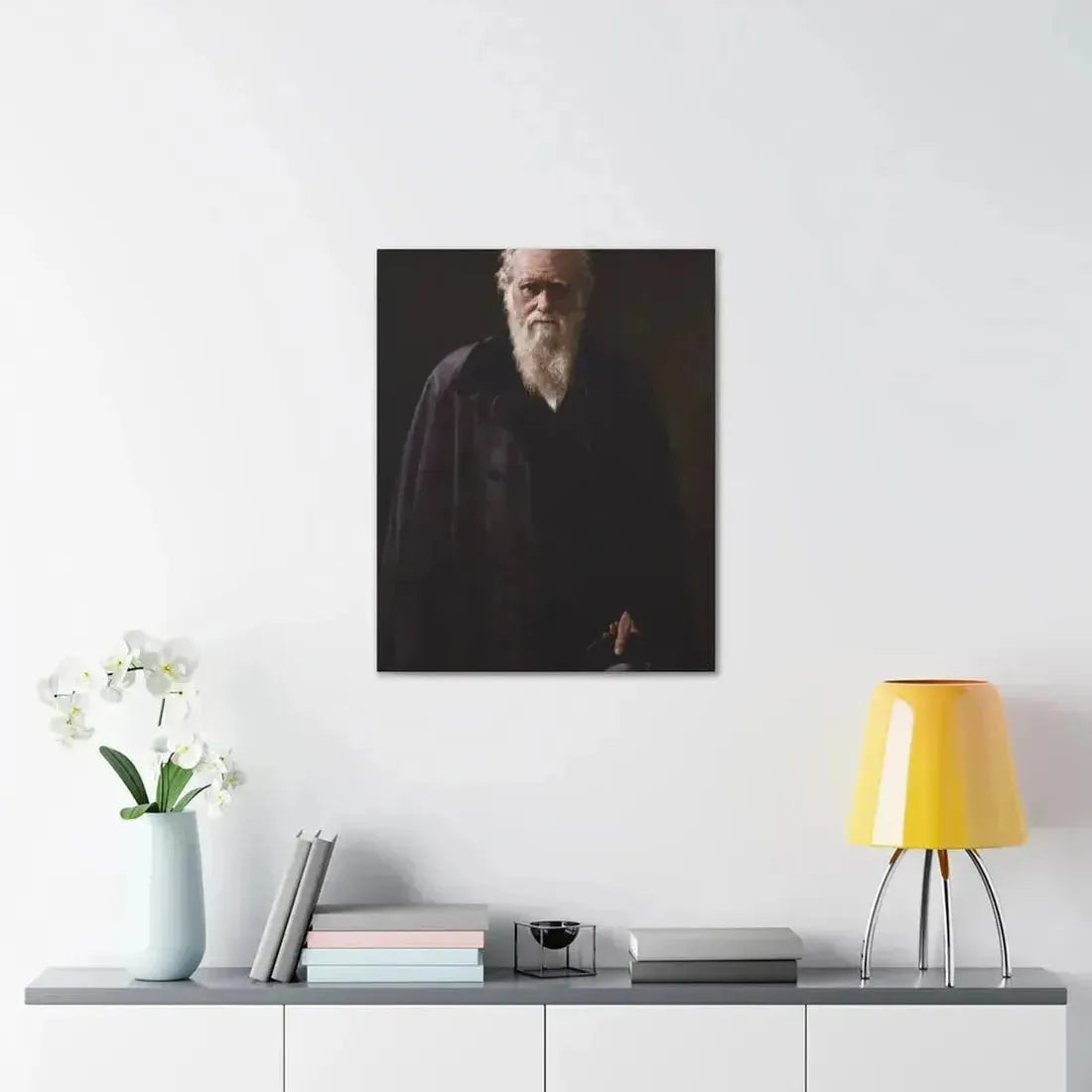 John Collier (1850-1934) Charles Robert Darwin - 1883 - Canvas Wall Art - The Sticker Space