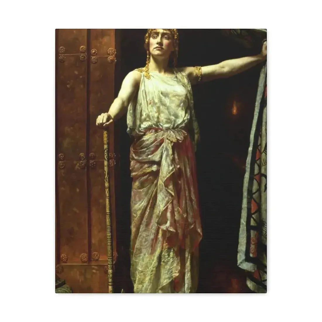 John Collier (1850-1934) Clytemnestra after the murder 1882 - Canvas Wall Art 16″ x 20″ 1.25" - The Sticker Space