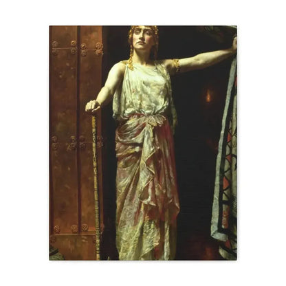 John Collier (1850-1934) Clytemnestra after the murder 1882 - Canvas Wall Art 16″ x 20″ 1.25" - The Sticker Space