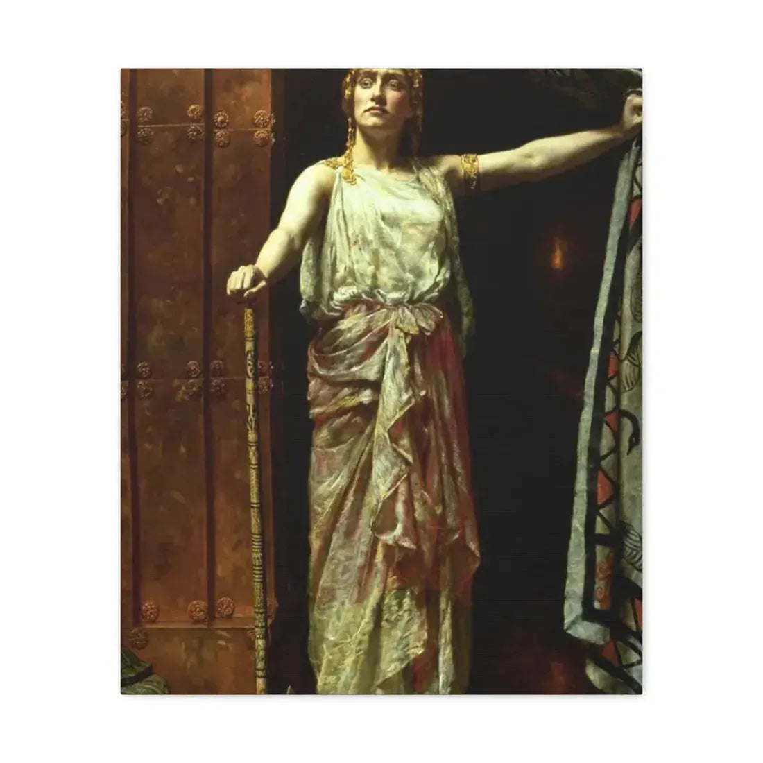John Collier (1850-1934) Clytemnestra after the murder 1882 - Canvas Wall Art 20″ x 24″ 1.25" - The Sticker Space