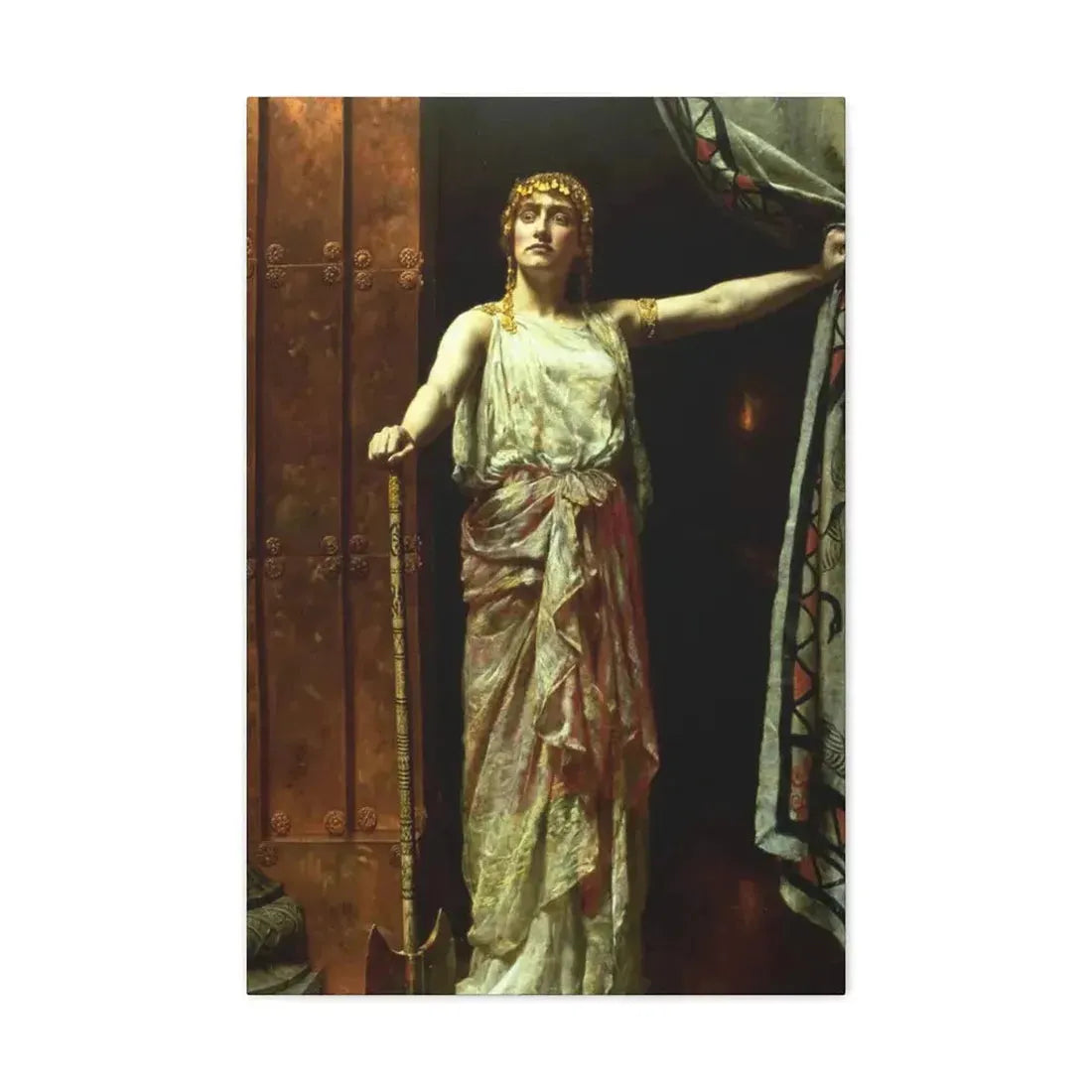 John Collier (1850-1934) Clytemnestra after the murder 1882 - Canvas Wall Art 20″ x 30″ 1.25" - The Sticker Space