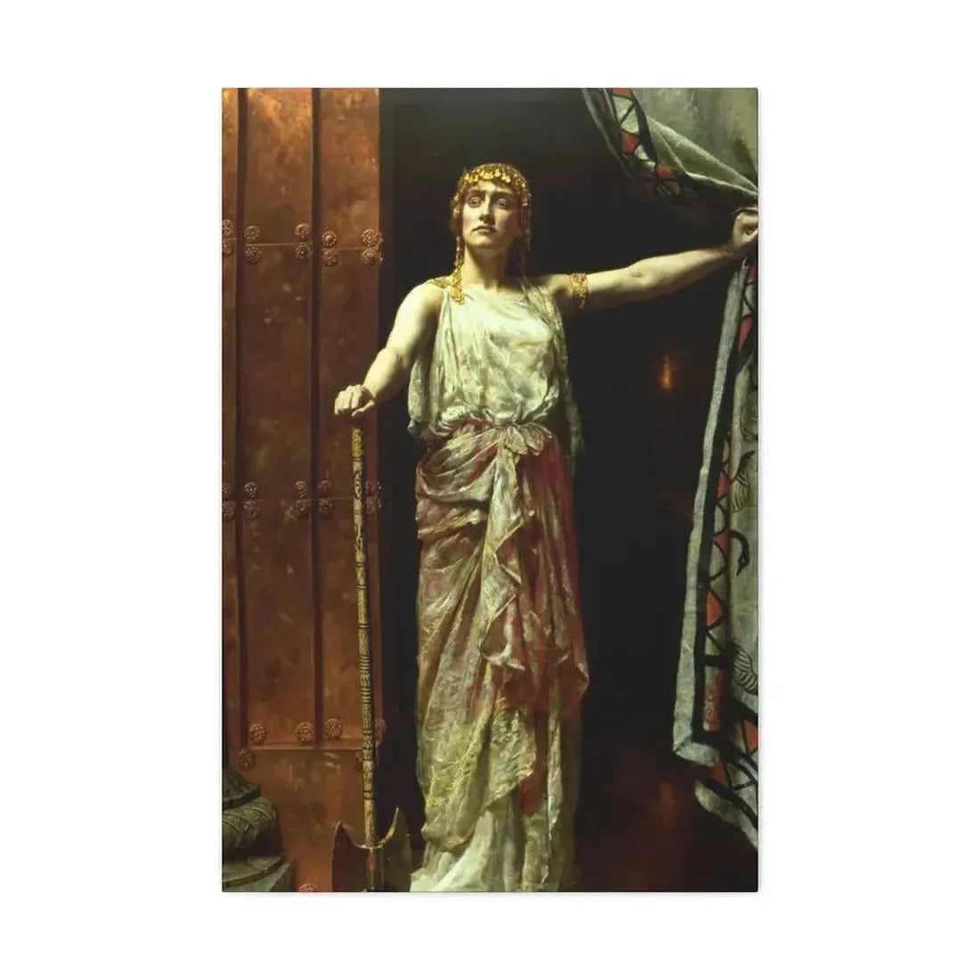 John Collier (1850-1934) Clytemnestra after the murder 1882 - Canvas Wall Art 24″ x 36″ 1.25" - The Sticker Space