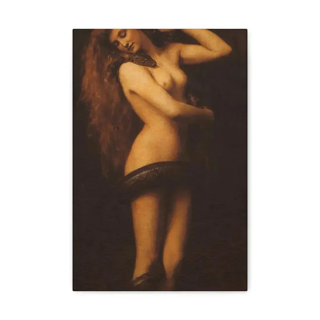 John Collier (1850-1934) Lilith - 1887 - Canvas Wall Art 12" x 18" 1.25" - The Sticker Space