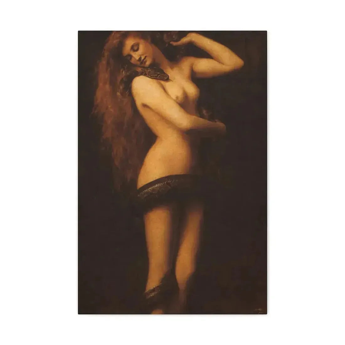 John Collier (1850-1934) Lilith - 1887 - Canvas Wall Art 20″ x 30″ 1.25" - The Sticker Space