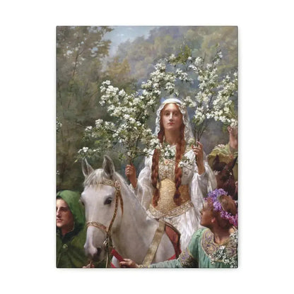 John Collier (1850-1934) Queen Guinevere's Maying - 1900 - Canvas Wall Art 12″ x 16″ 1.25" - The Sticker Space