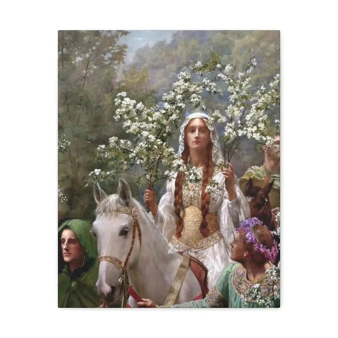John Collier (1850-1934) Queen Guinevere's Maying - 1900 - Canvas Wall Art 16″ x 20″ 1.25" - The Sticker Space