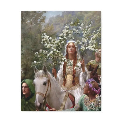 John Collier (1850-1934) Queen Guinevere's Maying - 1900 - Canvas Wall Art 16″ x 20″ 1.25" - The Sticker Space