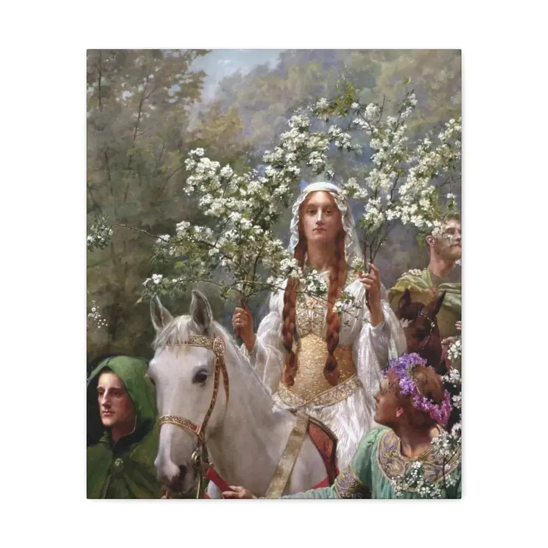 John Collier (1850-1934) Queen Guinevere's Maying - 1900 - Canvas Wall Art 20″ x 24″ 1.25" - The Sticker Space