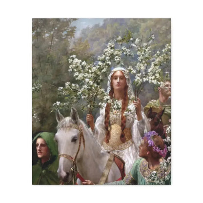 John Collier (1850-1934) Queen Guinevere's Maying - 1900 - Canvas Wall Art 20″ x 24″ 1.25" - The Sticker Space