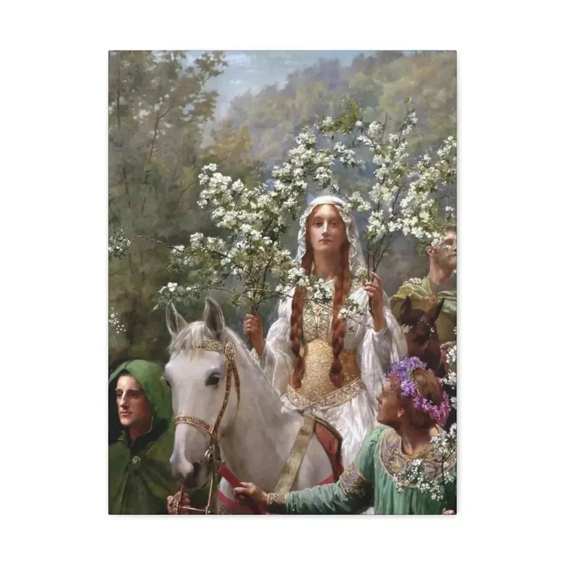 John Collier (1850-1934) Queen Guinevere's Maying - 1900 - Canvas Wall Art - The Sticker Space
