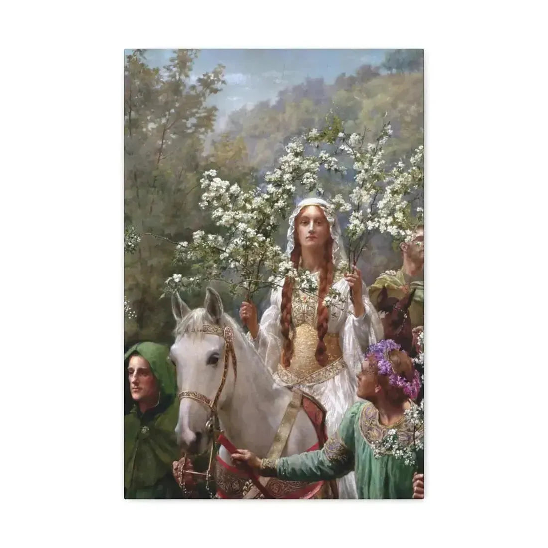 John Collier (1850-1934) Queen Guinevere's Maying - 1900 - Canvas Wall Art - The Sticker Space