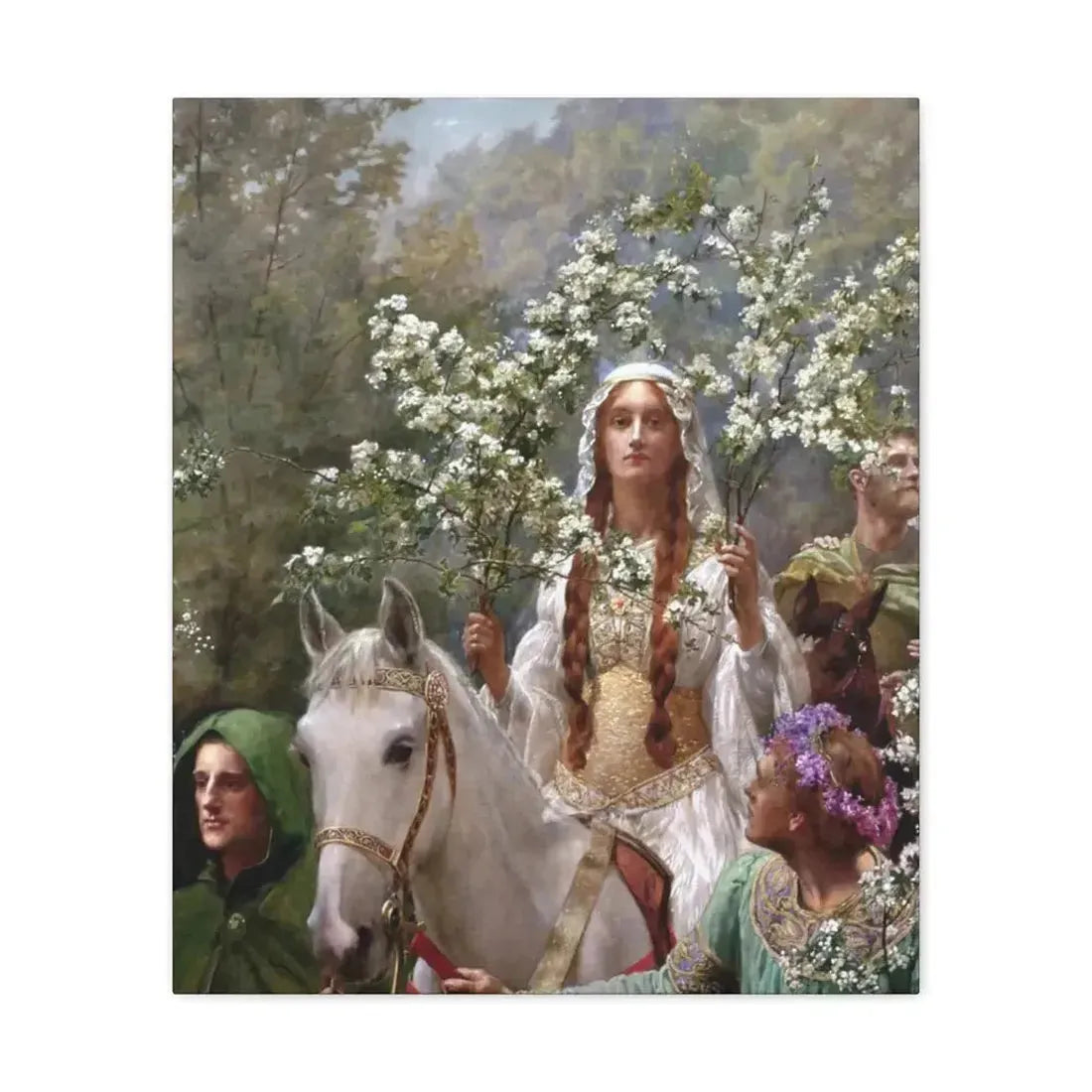 John Collier (1850-1934) Queen Guinevere's Maying - 1900 - Canvas Wall Art - The Sticker Space
