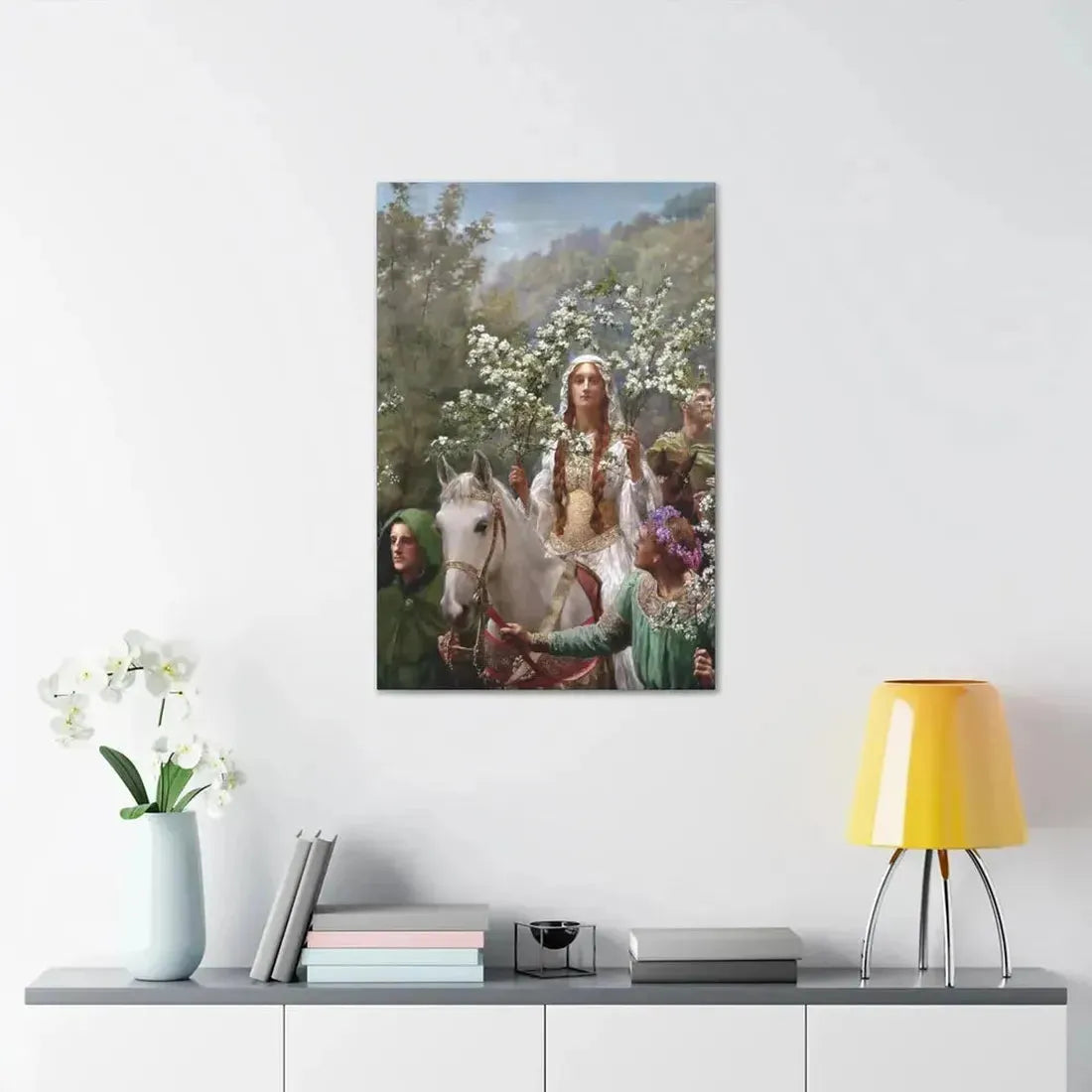 John Collier (1850-1934) Queen Guinevere's Maying - 1900 - Canvas Wall Art - The Sticker Space