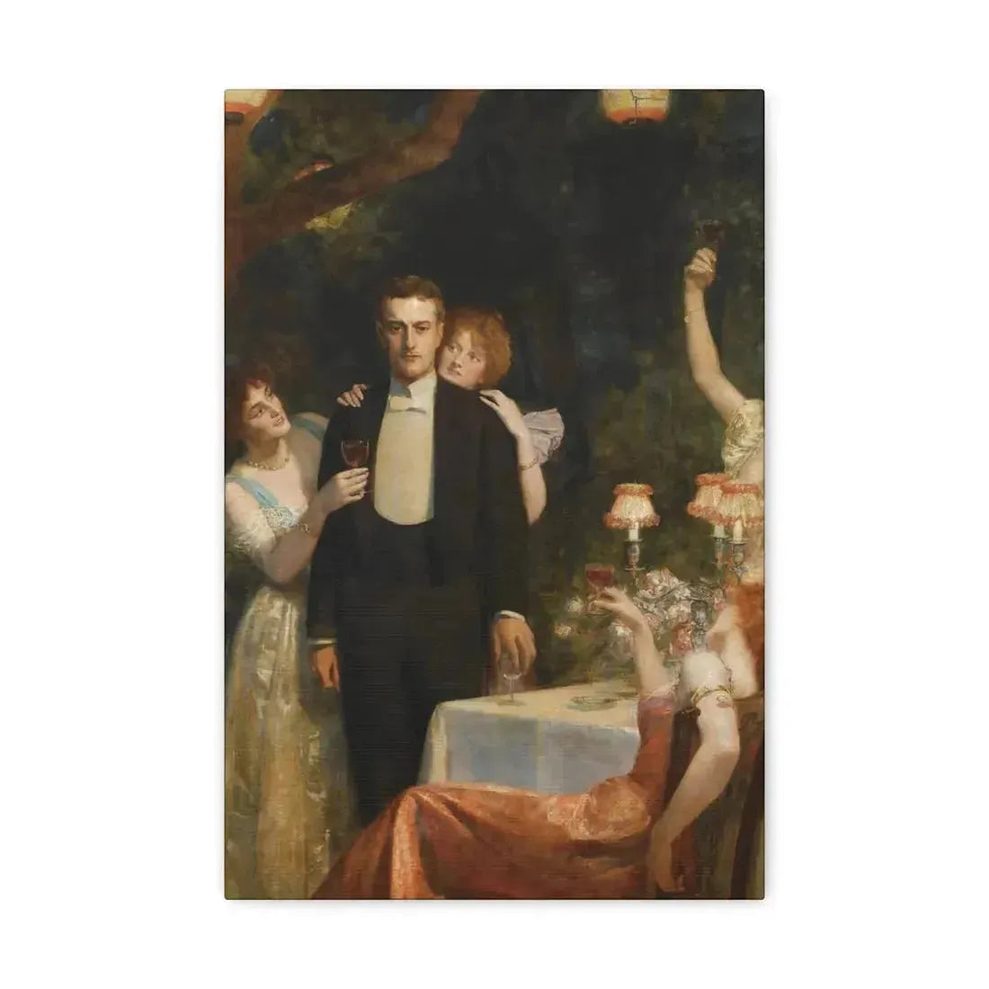 John Collier (1850-1934) The Garden Party - Canvas Wall Art 12" x 18" 1.25" - The Sticker Space