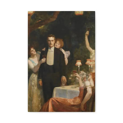 John Collier (1850-1934) The Garden Party - Canvas Wall Art 12" x 18" 1.25" - The Sticker Space