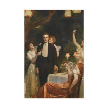 John Collier (1850-1934) The Garden Party - Canvas Wall Art 24″ x 36″ 1.25" - The Sticker Space