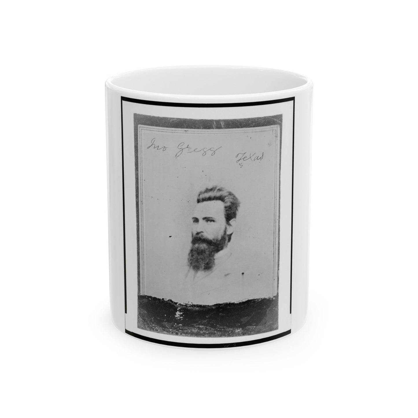 John Gregg, Brigadier General, C.S.A., Head-And-Shoulders Portrait, Facing Left (U.S. Civil War) White Coffee Mug-11oz-The Sticker Space