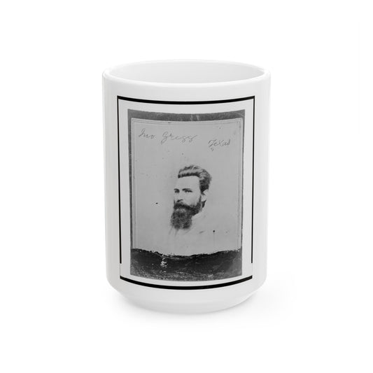 John Gregg, Brigadier General, C.S.A., Head-And-Shoulders Portrait, Facing Left (U.S. Civil War) White Coffee Mug-15oz-The Sticker Space