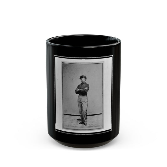 John Longnecker, Full-Length Portrait, Standing, With Arms Folded Across Chest, Facing Left (U.S. Civil War) Black Coffee Mug-15oz-The Sticker Space