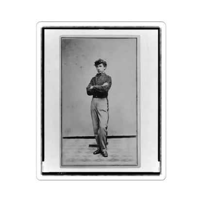 John Longnecker, Full-Length Portrait, Standing, With Arms Folded Across Chest, Facing Left (U.S. Civil War) STICKER Vinyl Kiss-Cut Decal 2 Inch White - The Sticker Space