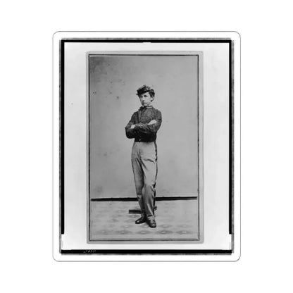 John Longnecker, Full-Length Portrait, Standing, With Arms Folded Across Chest, Facing Left (U.S. Civil War) STICKER Vinyl Kiss-Cut Decal 6 Inch White - The Sticker Space