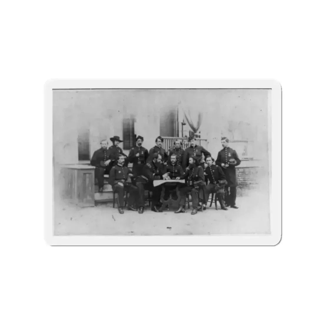 John W. Geary And Staff In Atlanta (U.S. Civil War) Refrigerator Magnet 2 Inch Die-Cut - The Sticker Space