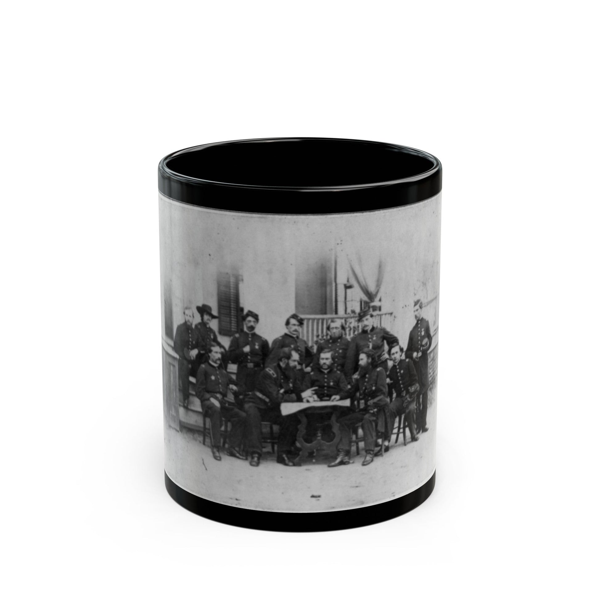 John W. Geary And Staff In Atlanta (U.S. Civil War) Black Coffee Mug-11oz-The Sticker Space