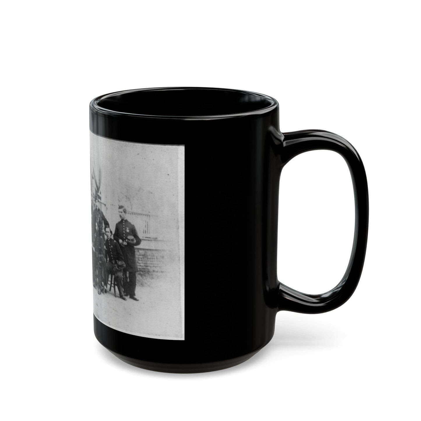 John W. Geary And Staff In Atlanta (U.S. Civil War) Black Coffee Mug-The Sticker Space