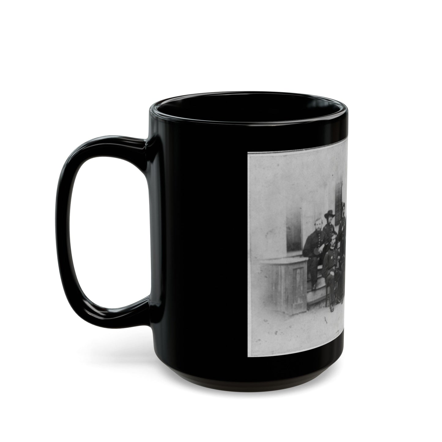 John W. Geary And Staff In Atlanta (U.S. Civil War) Black Coffee Mug-The Sticker Space